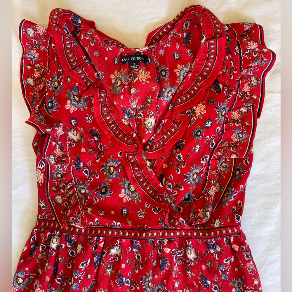 Max Edition, red flowy dress, size S